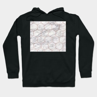 Marble rose gold hexagons Hoodie